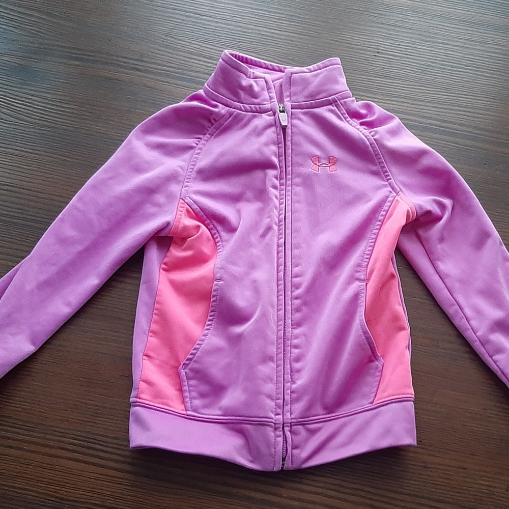 Under Armour Toddler Girls Zip Front Jacket w/ Pockets Pink/Purple 4T